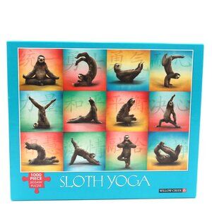 Willow Creek SLOTH YOGA 1000 Piece Jigsaw Puzzle 26" X 19.25" Made in USA 2018